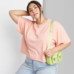 Women's Short Sleeve Relaxed Fit
Cropped T-Shirt - Wild Fable Melon
Pink